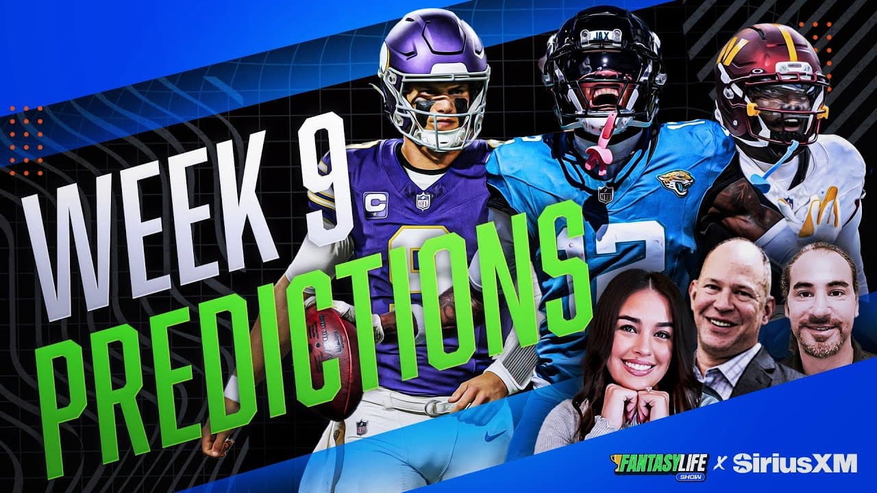 Matthew Berry’s Fantasy Football Predictions and Rankings for Week 9!